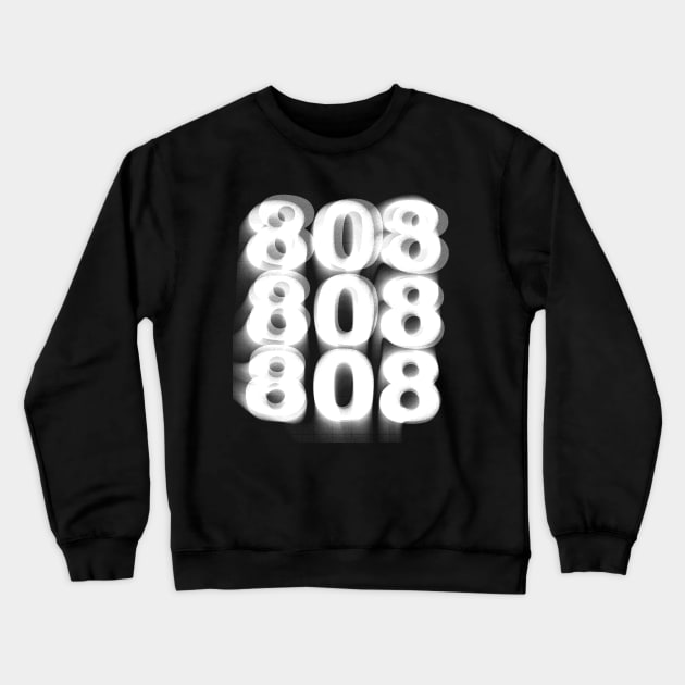 808  -- Retro Electronic Music Typography Music Design Crewneck Sweatshirt by DankFutura